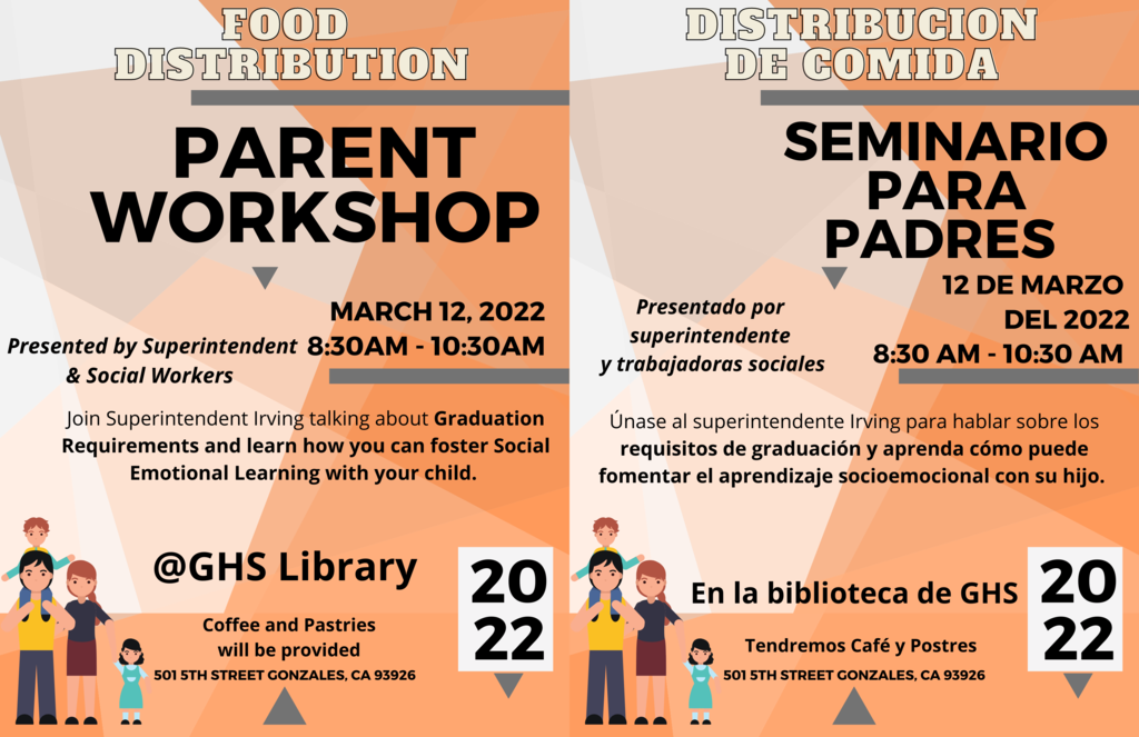 Parent Workshop / Seminario Para Padres - March 12, 2022